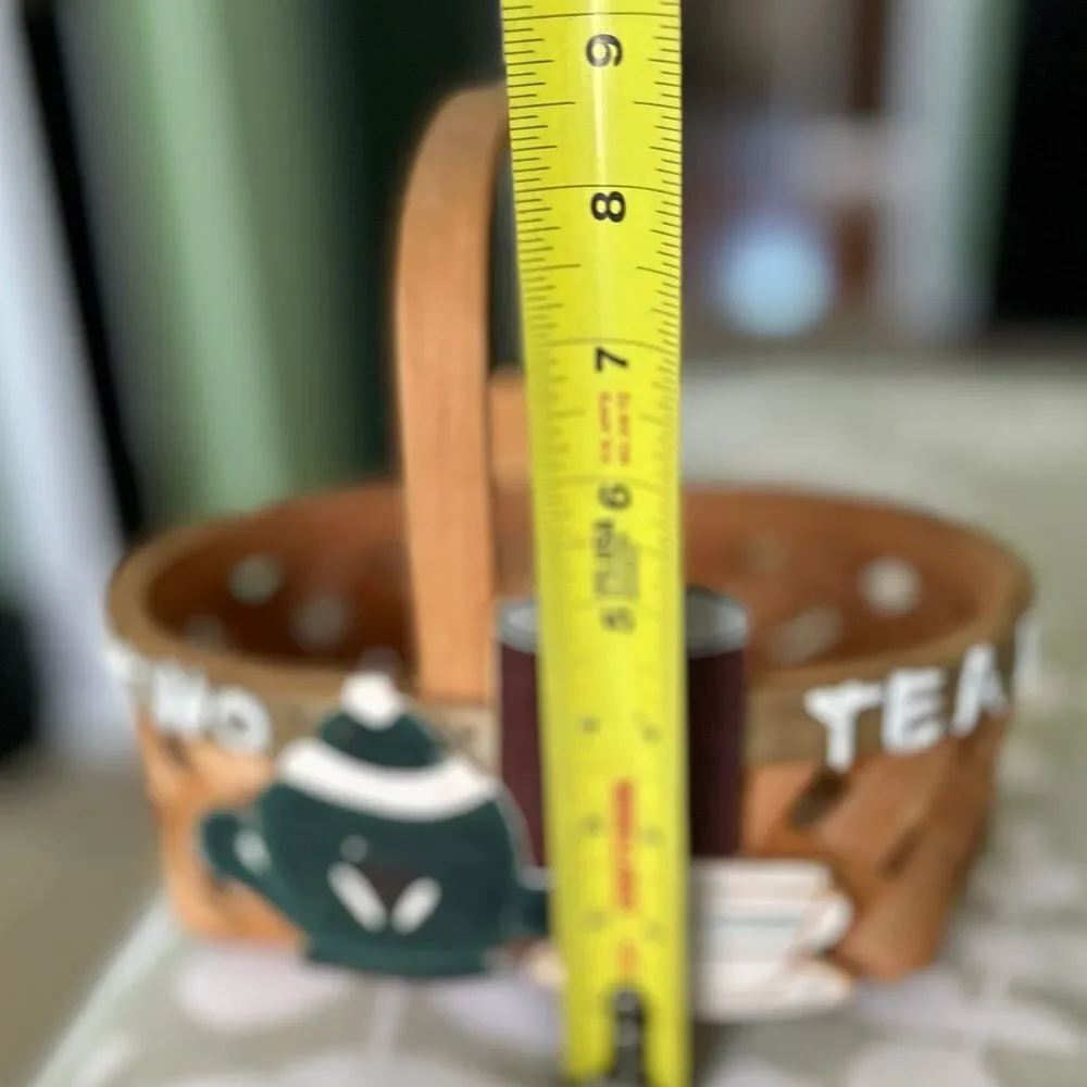VTG Rustic Tea for Two Woven Basket With Handle Cottagecore Accent